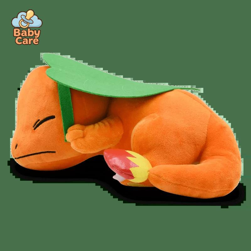 Peluche Salamèche contre la pluie - vue de profil