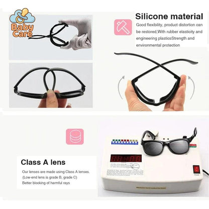 Lunettes de soleil bébé rondes avec sangle - utilisation en situation