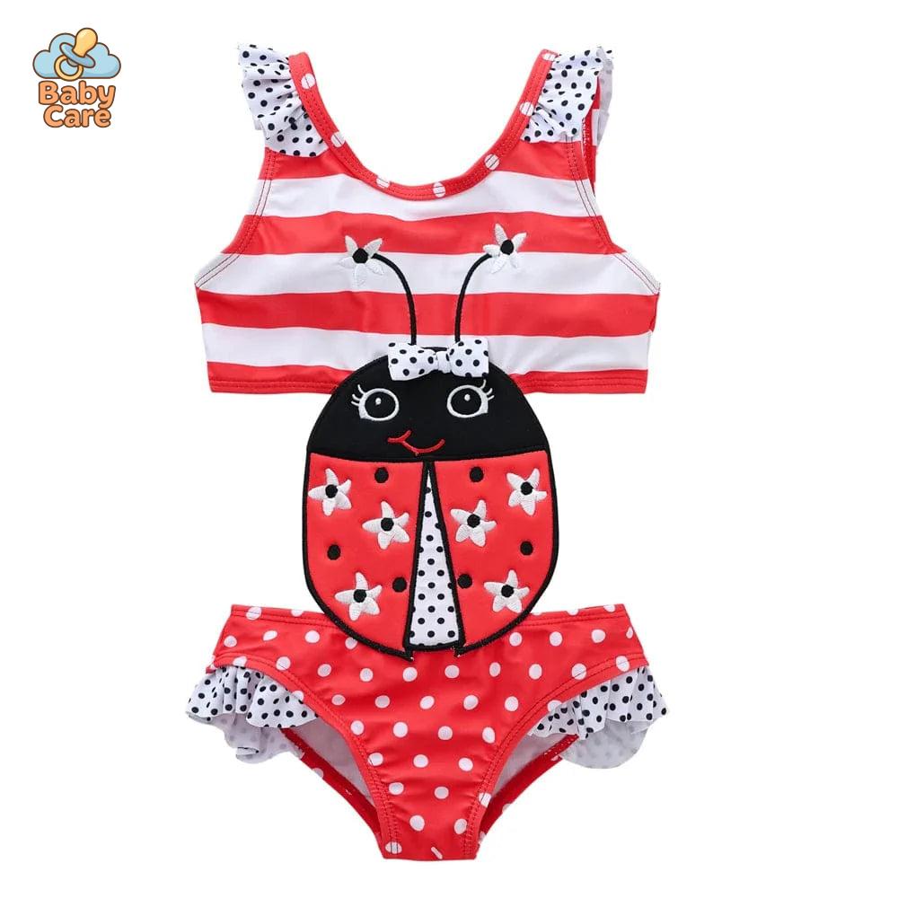 Maillot de bain une pièce mignon bébé fille - zoom sur la matière