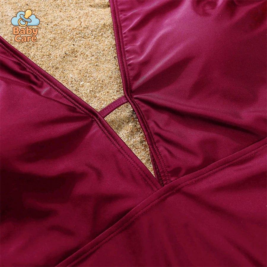 Maillot de bain assorti maman bébé fille bikini - utilisation en situation