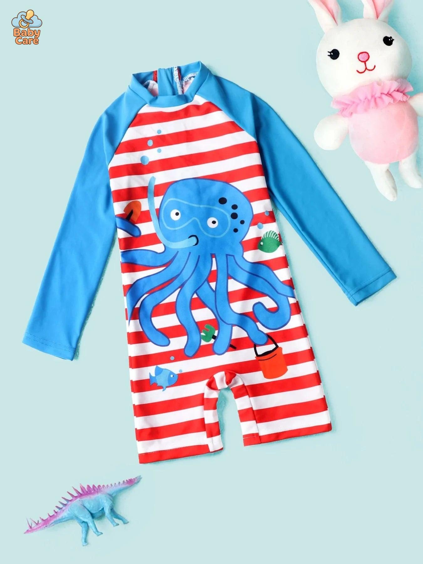 Maillot de bain bébé pieuvre protection UV - zoom sur la matière