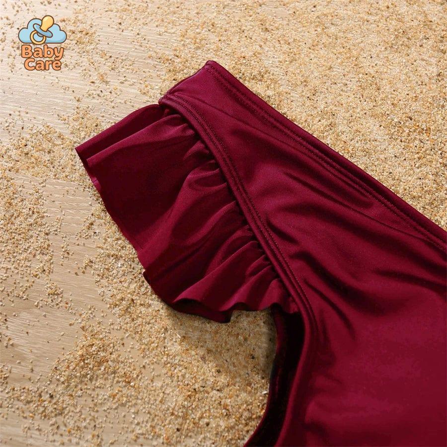 Maillot de bain assorti maman bébé fille bikini - zoom sur la matière