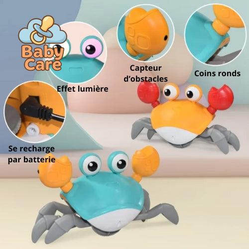Jouet d’éveil pour bébé crabe rampant avec lumières et musique - photo lifestyle