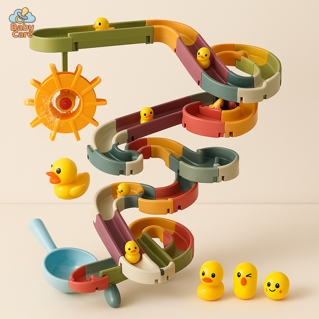 Jouet de bain - Canards et toboggans - vue de face