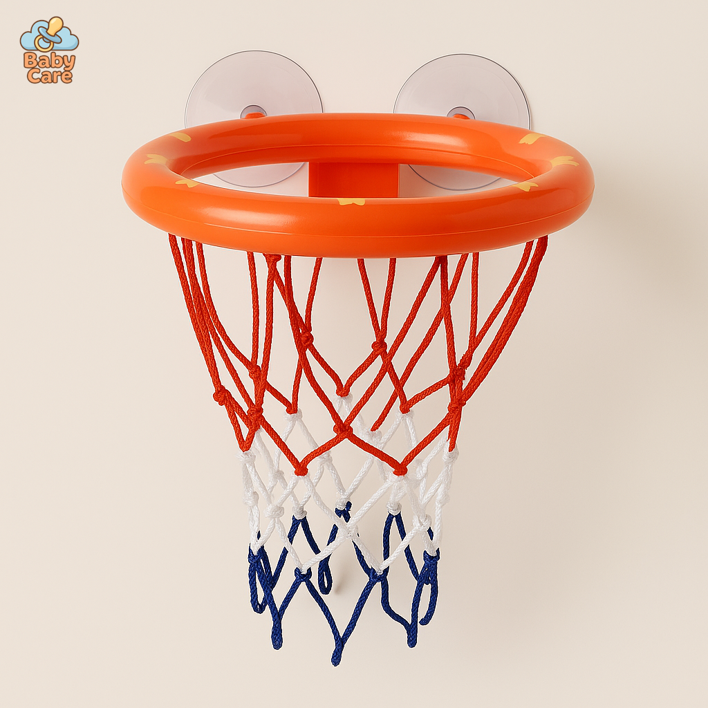 Jouet de bain - Panier de Basket Ventouse avec 3 Balles - vue de face