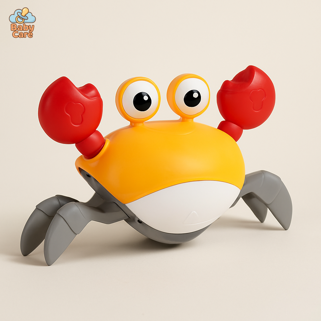 Jouet d’éveil pour bébé crabe rampant avec lumières et musique - vue de face