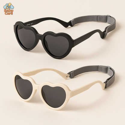 Lunettes de soleil bébé coeur 0-2 ans - vue de face
