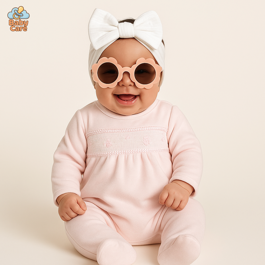 Lunettes de soleil tournesol pour bébé avec sangle - vue de face