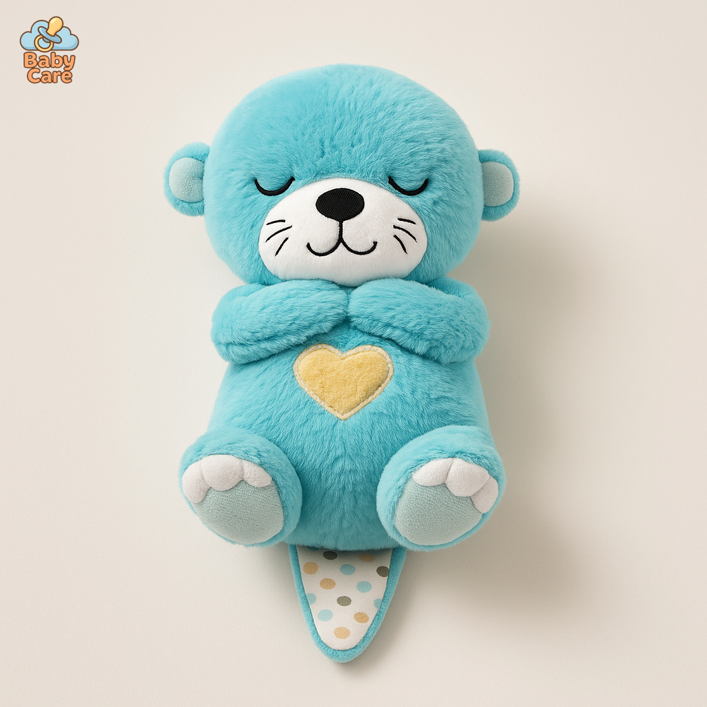 Ma Loutre Câlins Bonne nuit Peluche interactive, Doudou Loutre, Doudou qui respire, Peluche veilleuse Bébé musicale - vue de face