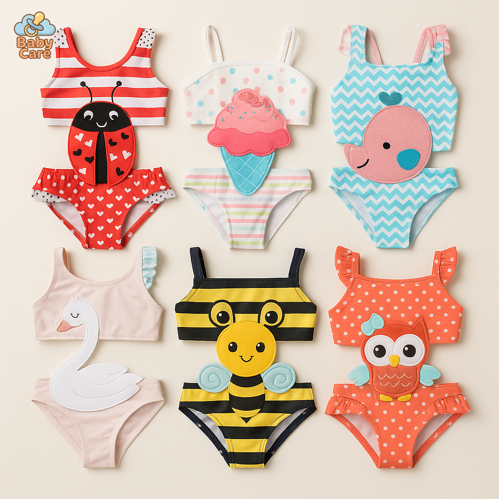 Maillot de bain une pièce mignon bébé fille - vue de face