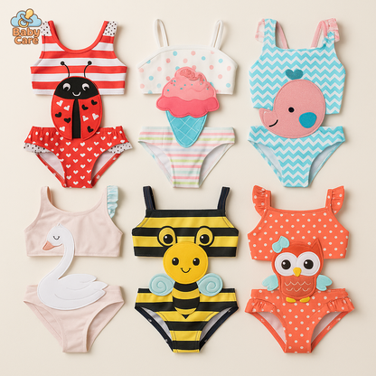 Maillot de bain une pièce mignon bébé fille - vue de face