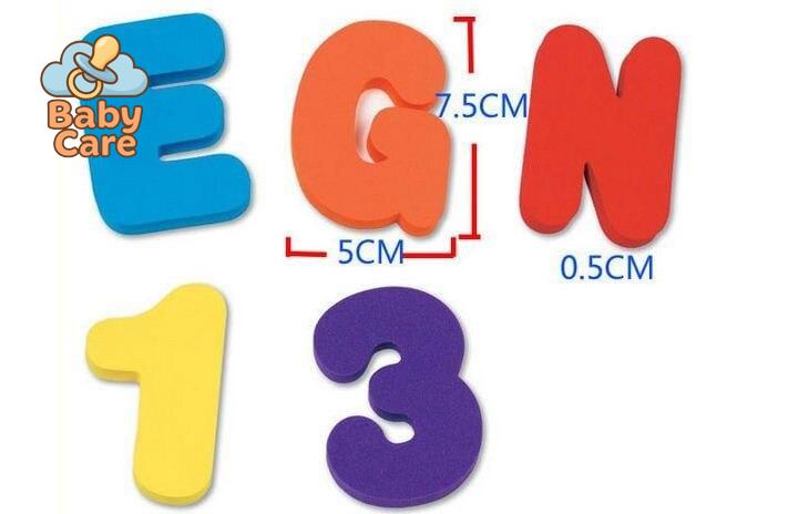 36 Lettres et Chiffres en Mousse pour le Bain - utilisation en situation