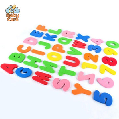 36 Lettres et Chiffres en Mousse pour le Bain - vue de profil