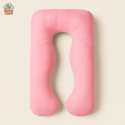 Grand Coussin de Grossesse Rose et Bleu - vue de face