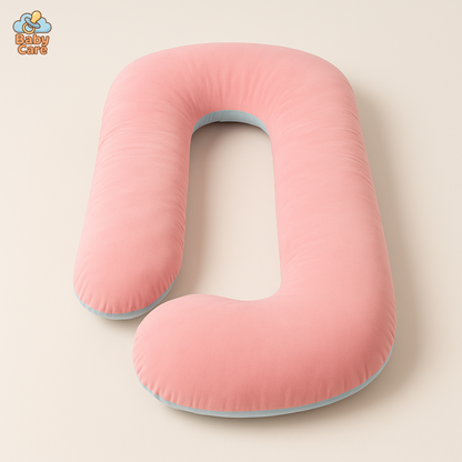 Coussin de Grossesse Bicolore Rose et Bleu - vue de face