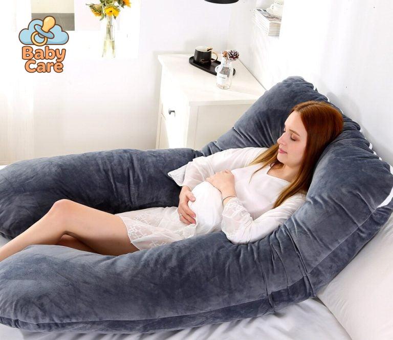 Grand Coussin de Grossesse Gris Foncé (140cm x 80cm) - détail du produit