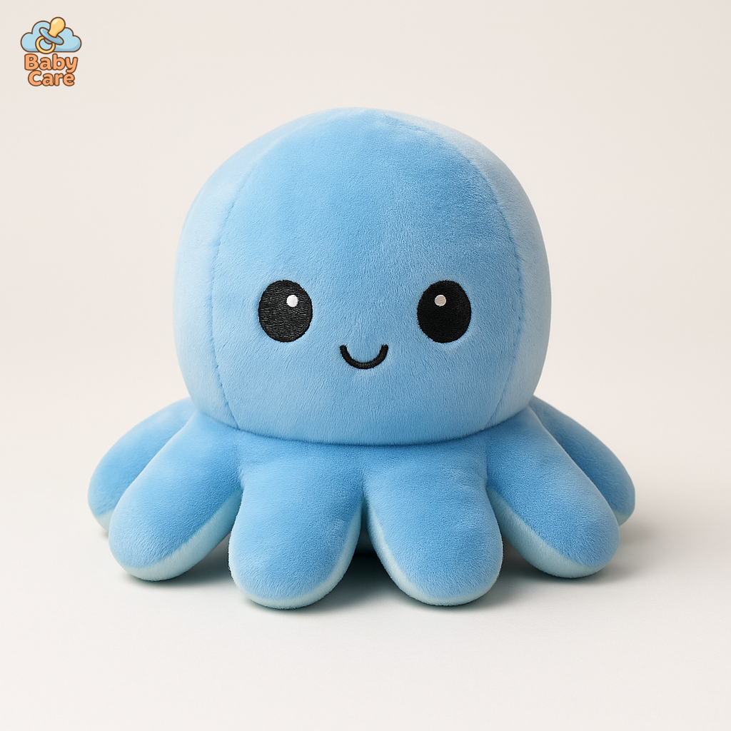 Peluche Poulpe Réversible Deux Couleurs à l'Humeur Changeante - vue de face