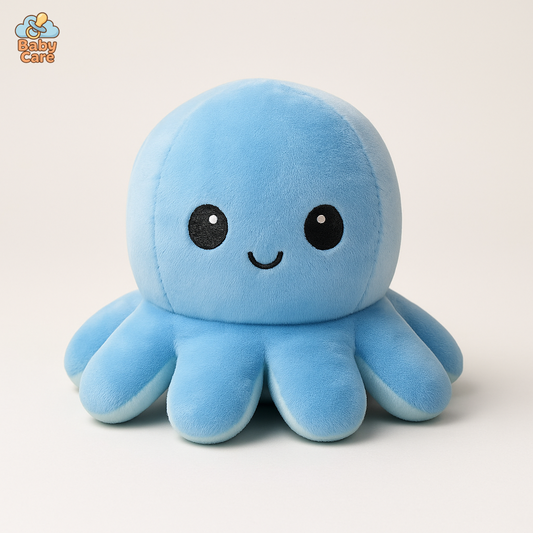 Peluche Poulpe Réversible Deux Couleurs à l'Humeur Changeante - vue de face