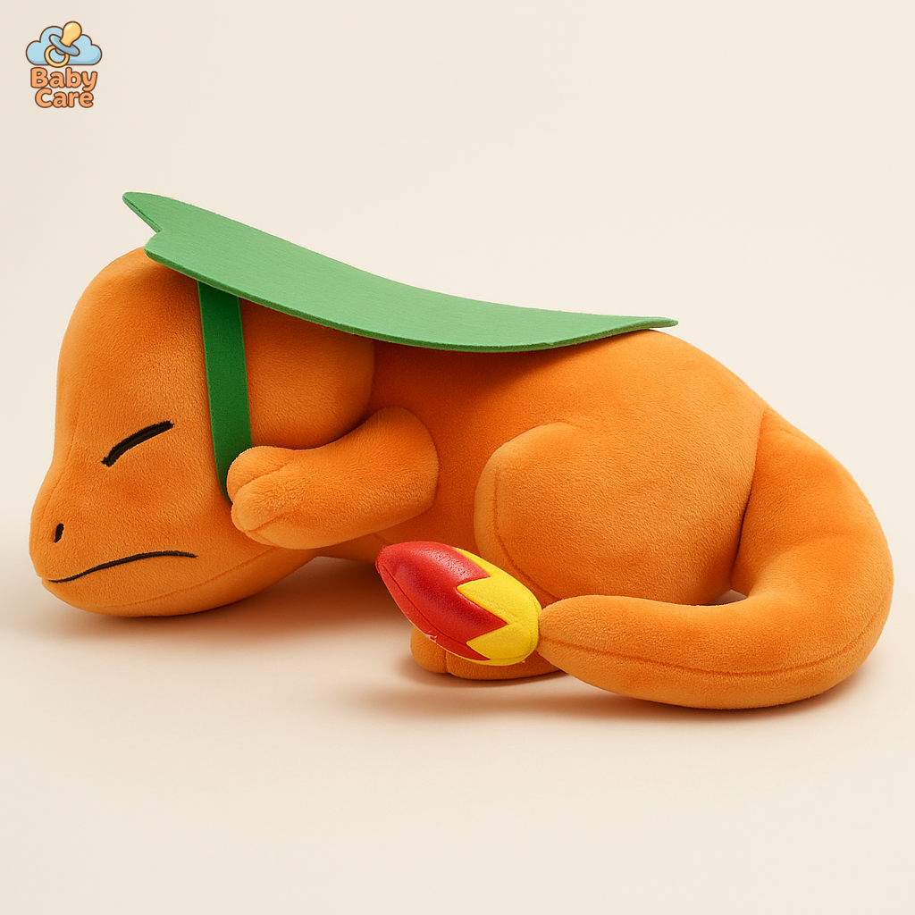 Peluche Salamèche contre la pluie - vue de face