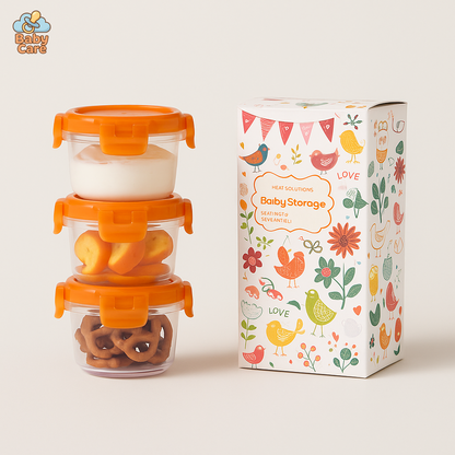 Petits pots bébé en verre (3 pièces) - vue de face