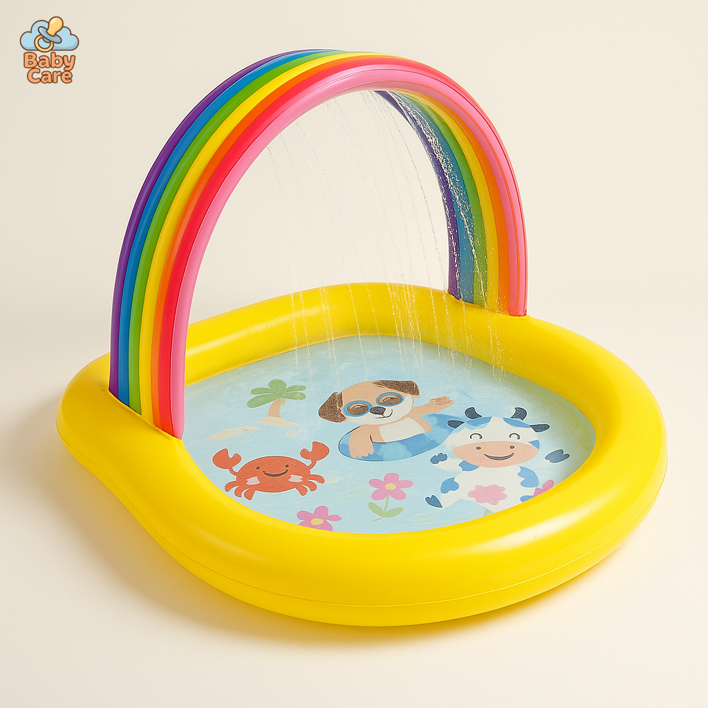 Piscine bébé gonflable avec air de jeu - vue de face