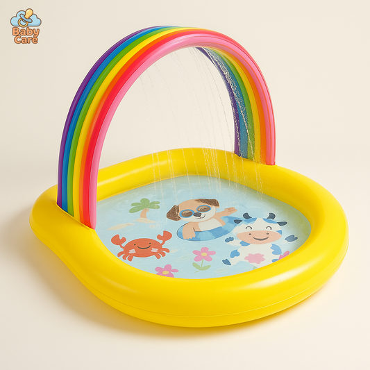 Piscine bébé gonflable avec air de jeu - vue de face