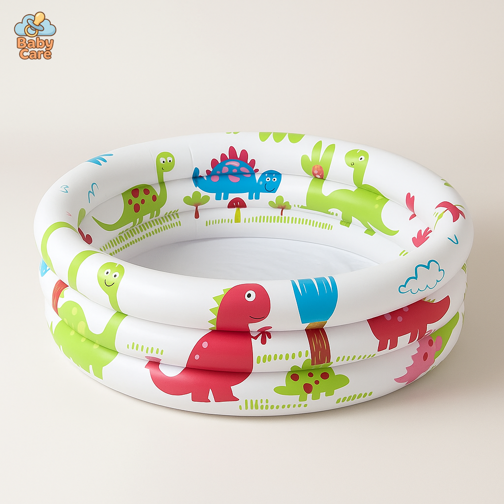 Piscine bébé gonflable dinosaures - vue de face