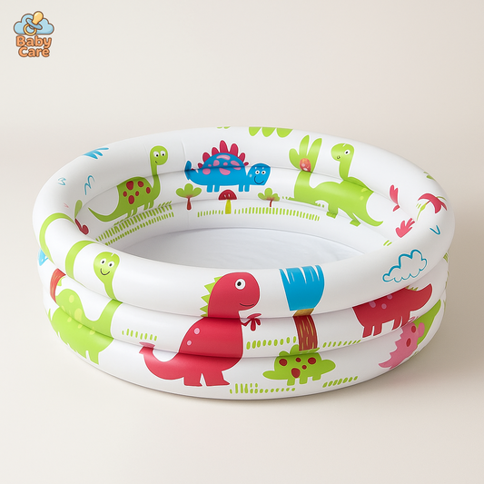 Piscine bébé gonflable dinosaures - vue de face