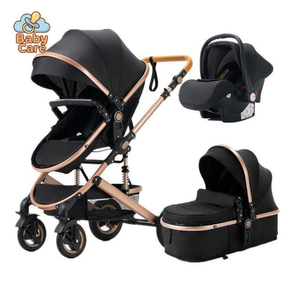 Poussette Trio 3 en 1 – Poussette, Landau et Siège Auto - vue de profil