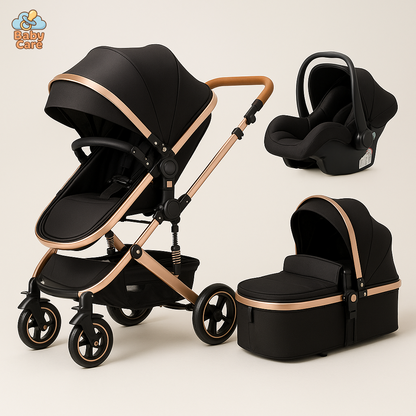 Poussette Trio 3 en 1 – Poussette, Landau et Siège Auto - vue de face