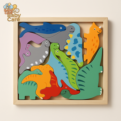 Puzzle en bois et jouets à empiler - vue de face