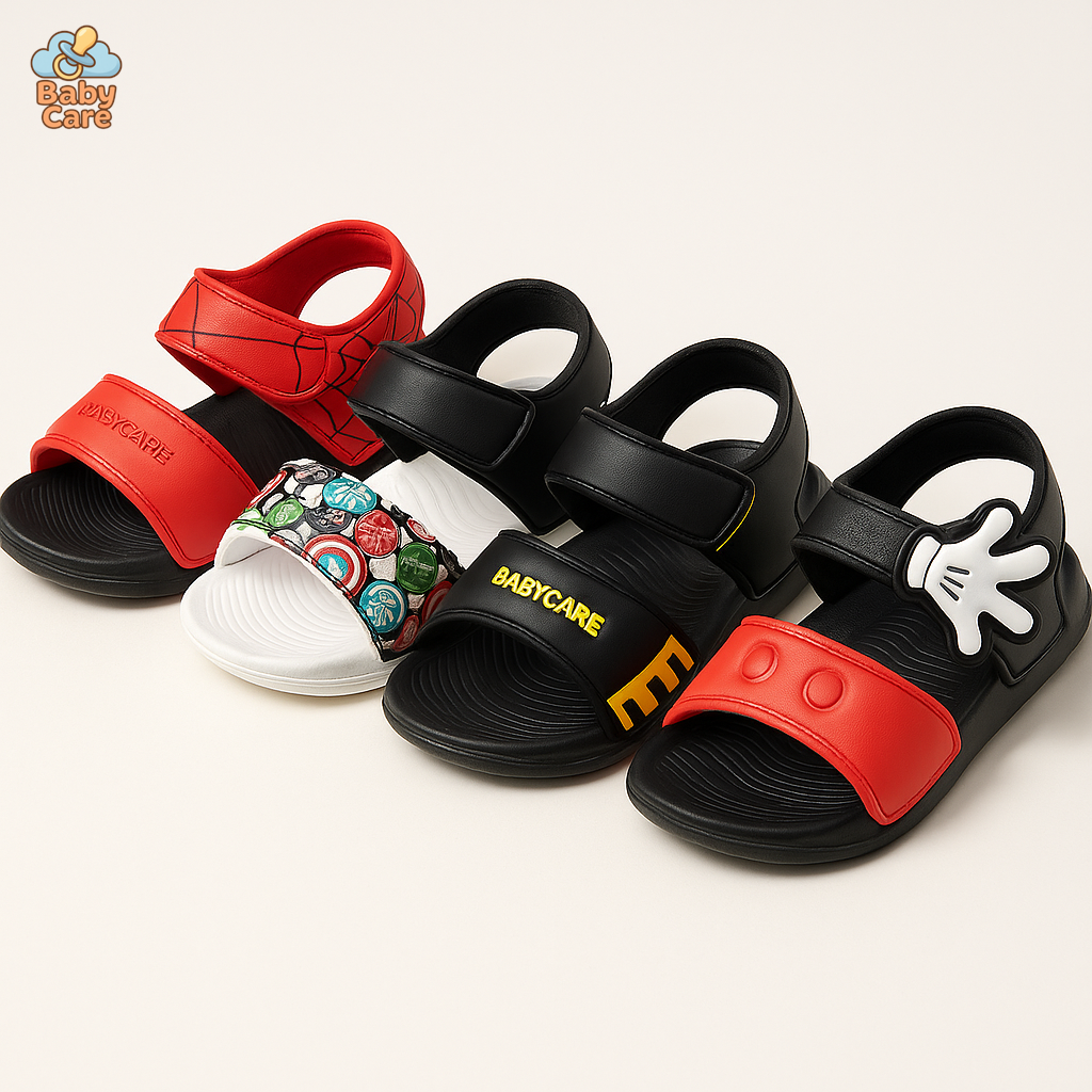 Sandales bébé garçon souples à thème - vue de face