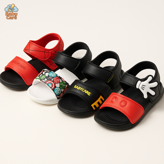 Sandales bébé garçon souples à thème - vue de face