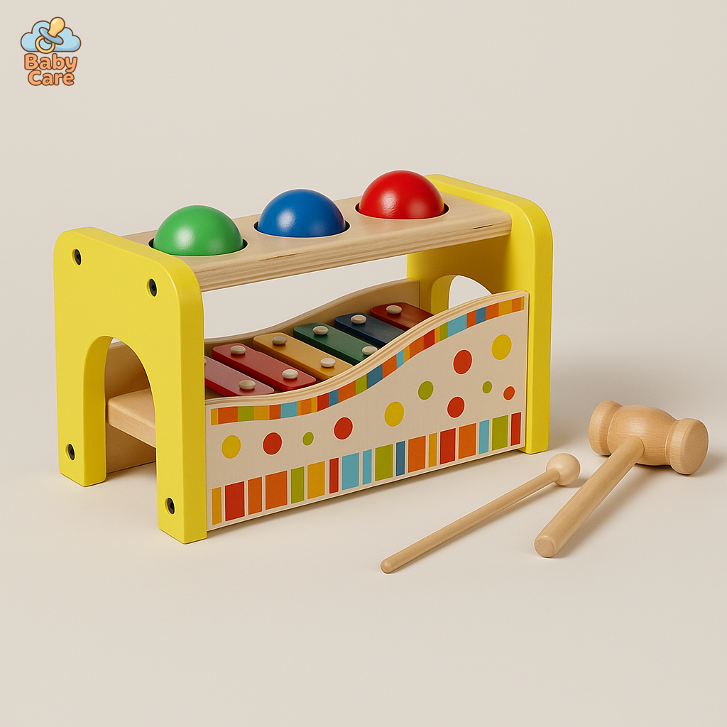 Table Musicale 2-en-1 Percussion et Xylophone - vue de face