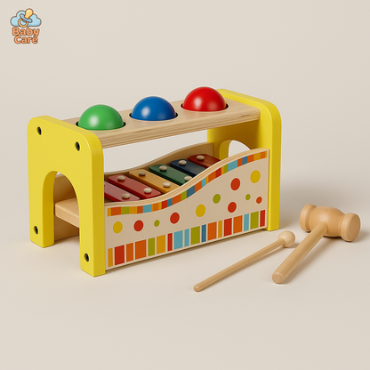 Table Musicale 2-en-1 Percussion et Xylophone - vue de face