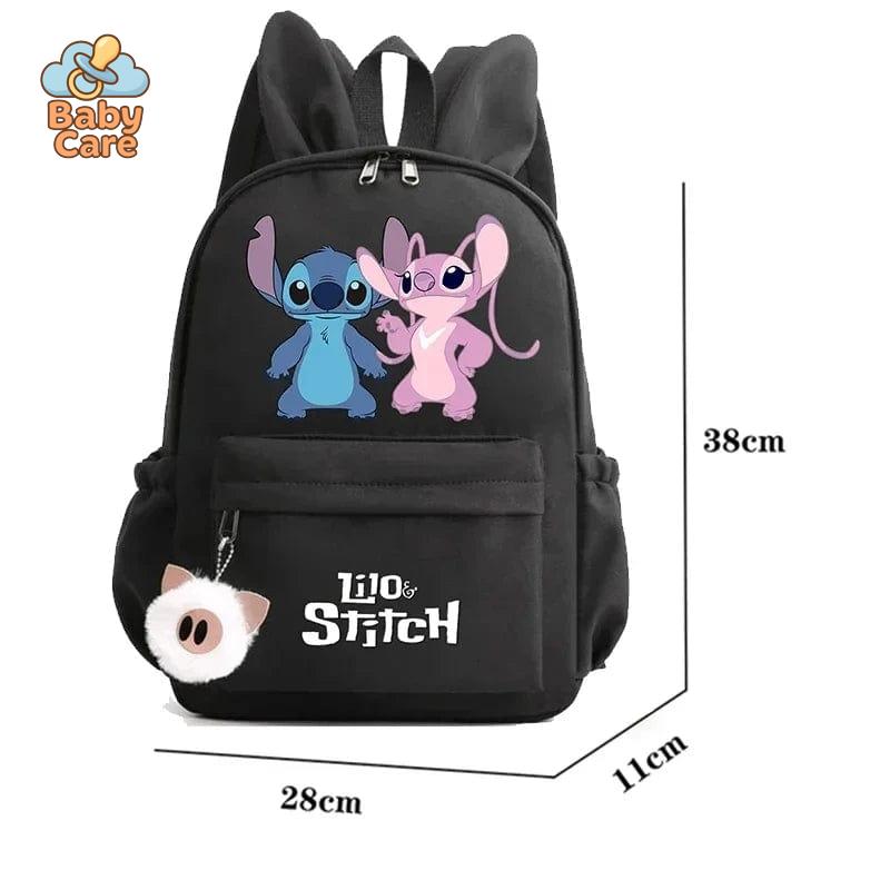 Cartable Stitch avec Porte Clé - zoom sur la matière