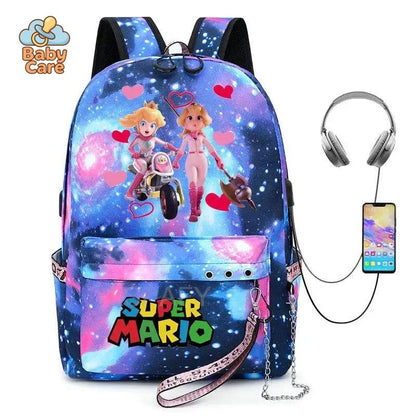 Cartable Mario Princesse Peach - utilisation en situation