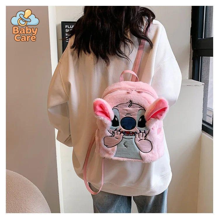 Cartable Stitch Kawaii en Peluche - zoom sur la matière