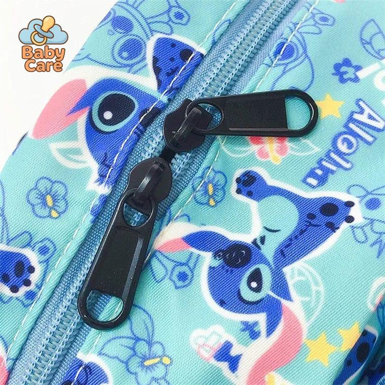 Cartable Stitch avec Poches de Rangement - vue de profil