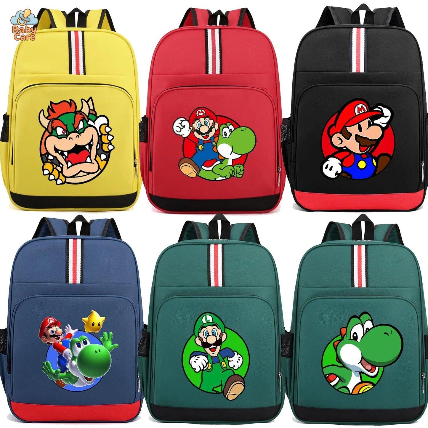 Cartable Mario Jeu Vidéo - vue de profil