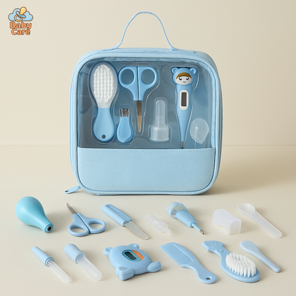 Trousse de soin bébé 13 accessoires silicone - vue de face