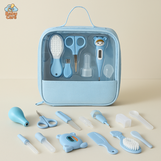 Trousse de soin bébé 13 accessoires silicone - vue de face