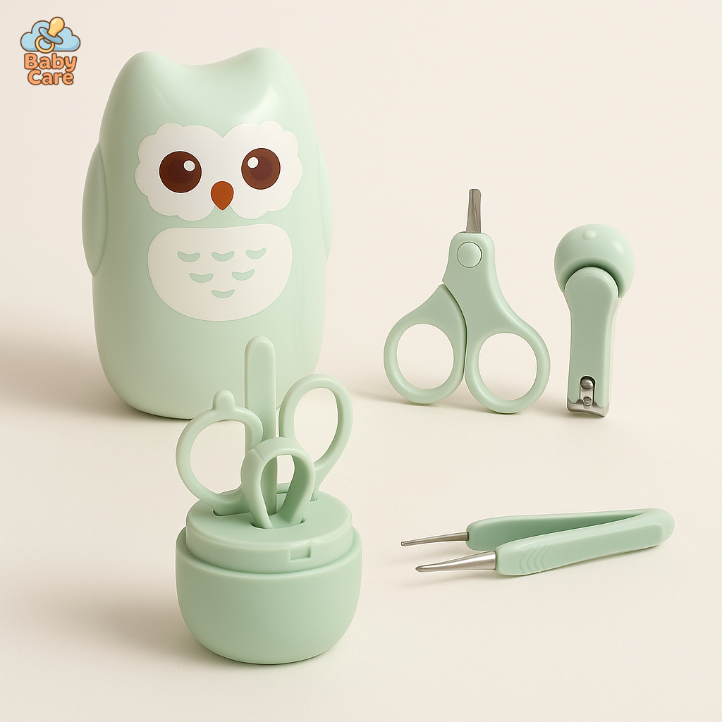 Trousse de soin bébé boite hibou - vue de face