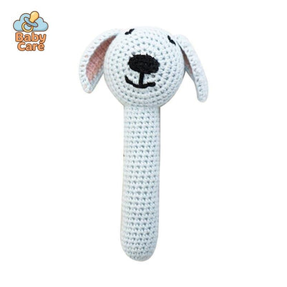 Hochet Chien en Coton Tricoté - photo lifestyle